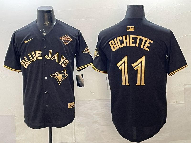 Men Toronto Blue Jays #11 Bichette Black Gold 5th Throwback 2026 Nike MLB Jersey style 01